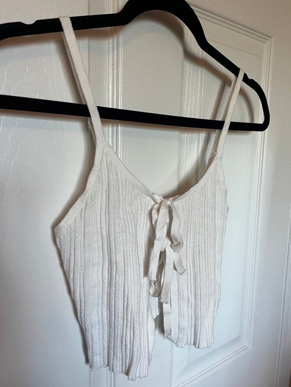 Coquette Style Minimalist White Tie Top